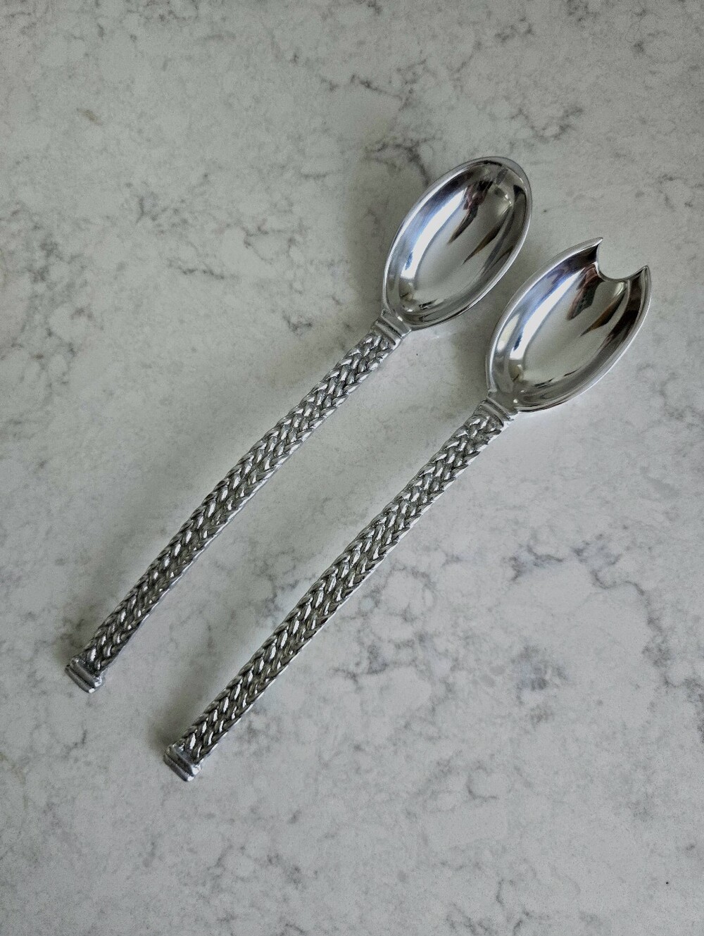 NEW MARIPOSA Braided Rope Large Salad Servers Set 2pc, NWOB